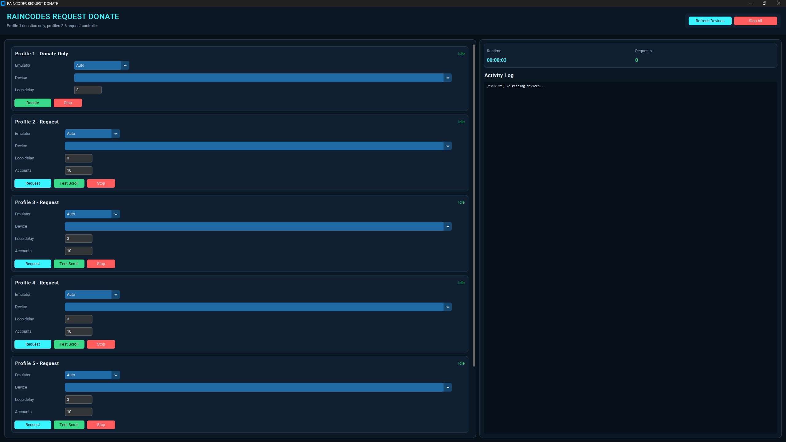 RAINCODES REQUEST DONATE